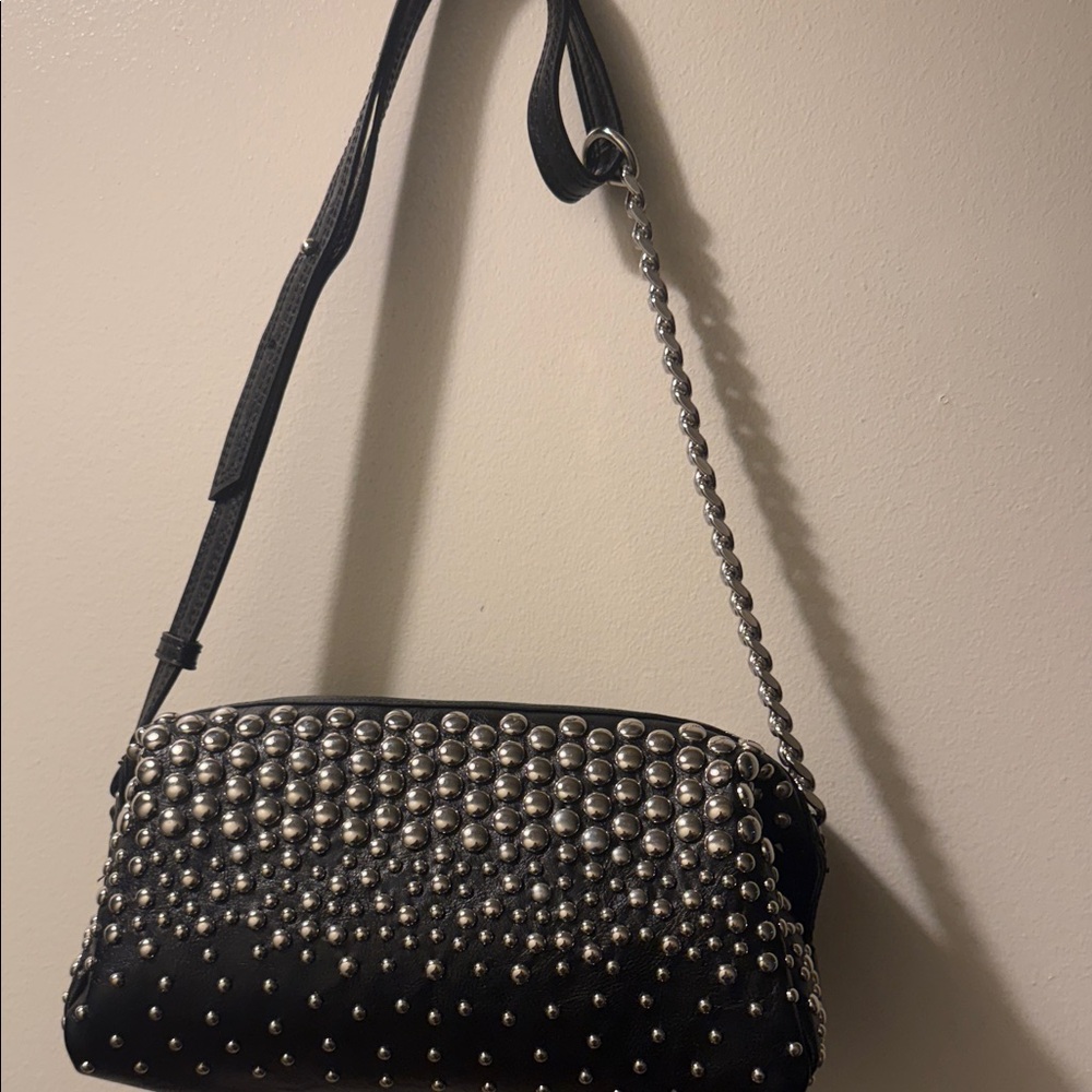 Zara Black Studded Shoulder Bag